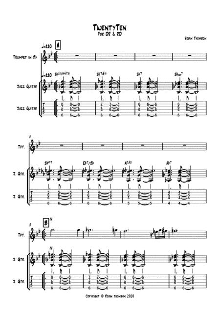 Twenty Ten For Trumpet Guitar Sheet Music