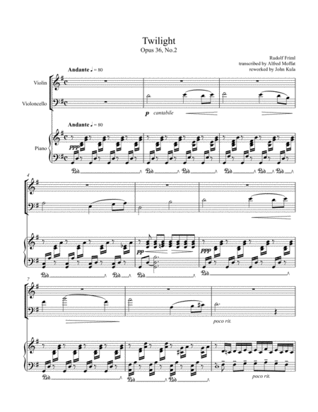 Twilight For Piano Trio Piano Violin Cello Sheet Music