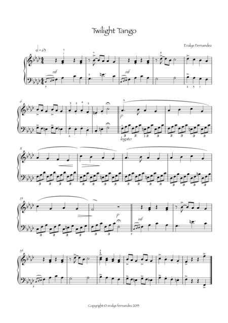 Free Sheet Music Twilight Tango