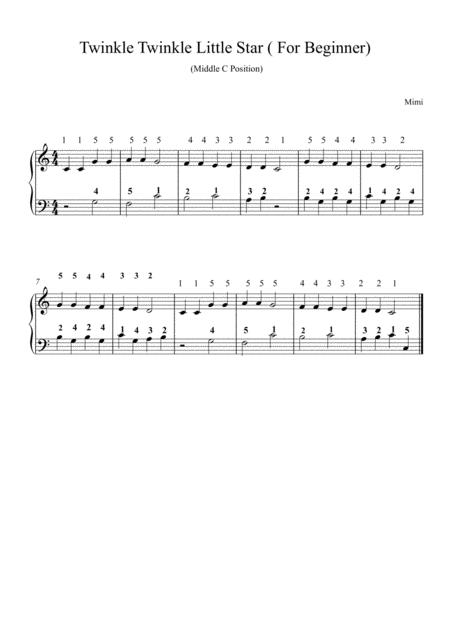 Twinkle Twinkle For Primary Level Sheet Music