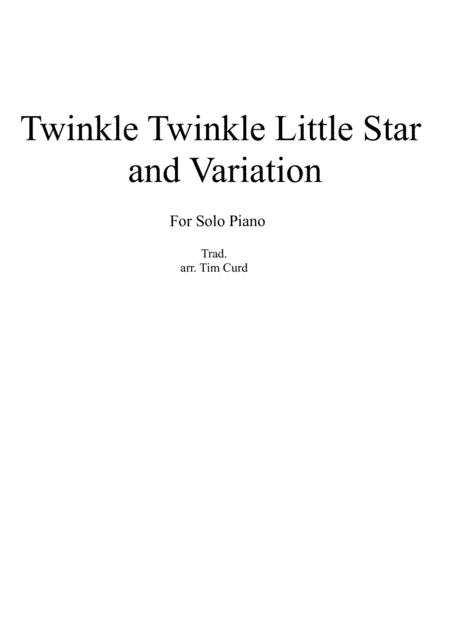 Twinkle Twinkle Little Star And Variation For Piano Sheet Music