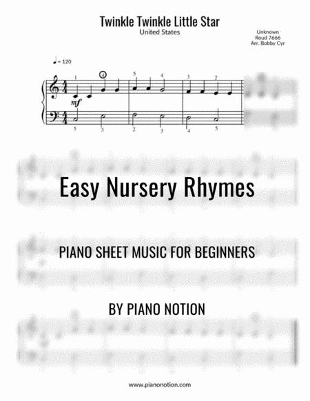 Twinkle Twinkle Little Star Easy Piano Solo Sheet Music