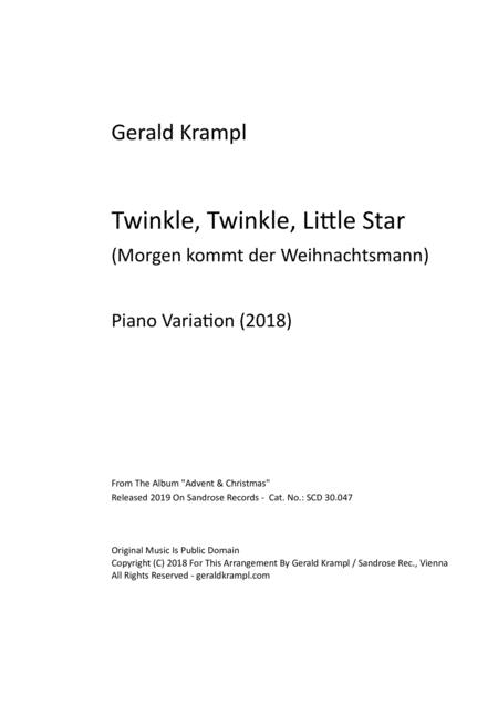 Twinkle Twinkle Little Star Morgen Kommt Der Weihnachtsmann Sheet Music