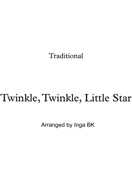 Twinkle Twinkle Little Star Piano Sheet Music