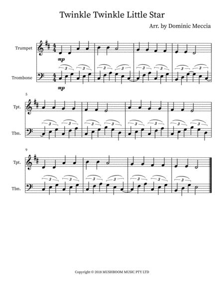 Twinkle Twinkle Little Star Trumpet And Trombone Duet Sheet Music