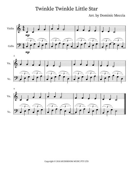 Twinkle Twinkle Little Star Violin And Cello Duet Sheet Music