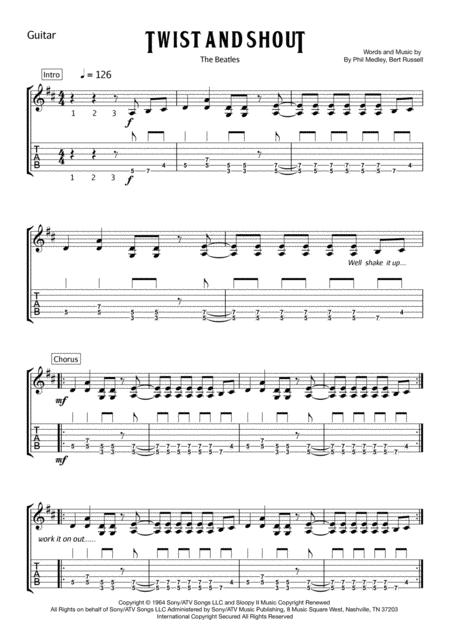 Twist And Shout Guitar Sheet Music