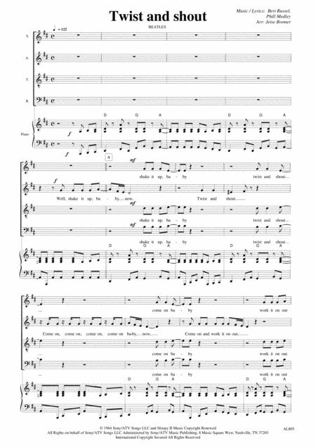 Twist And Shout Satb Piano Sheet Music