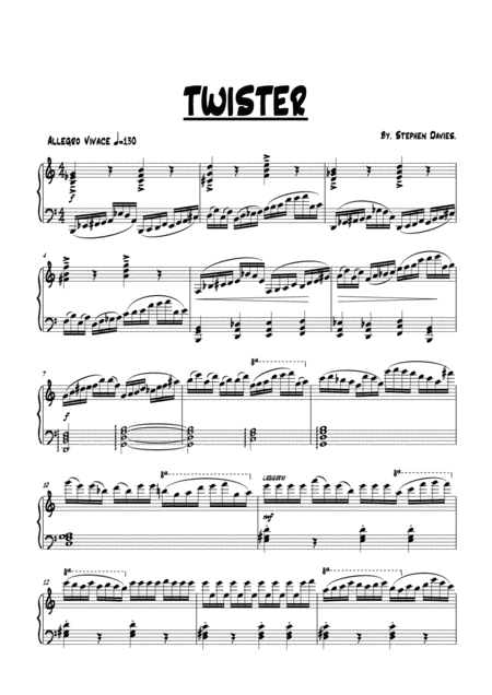 Twister For Solo Piano Sheet Music