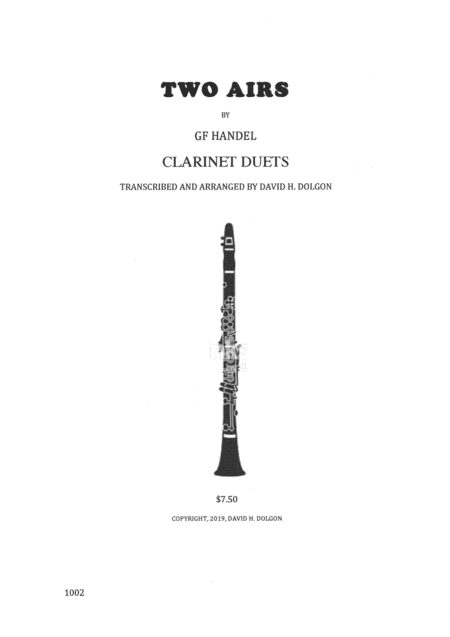 Free Sheet Music Two Airs By Gf Handel For Clarinet