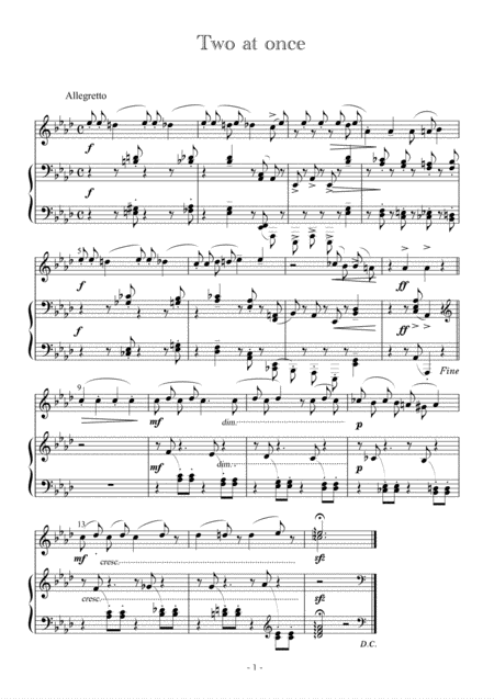 Two At Once For A Student And A Teacher Sheet Music