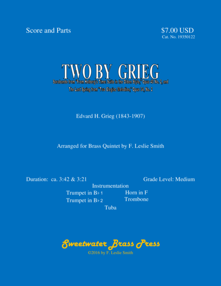 Two By Grieg Sarabande And The Last Summer Sheet Music