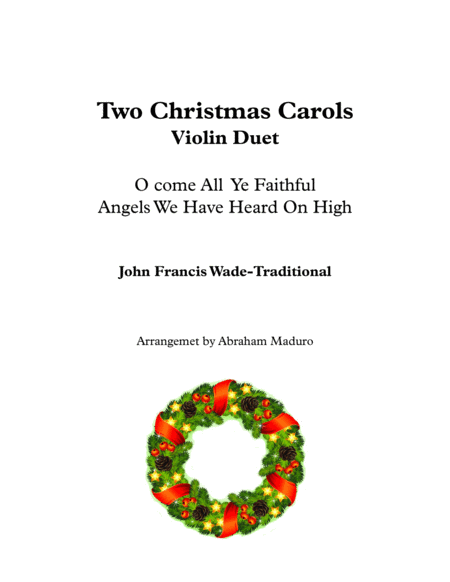 Free Sheet Music Two Christmas Carols Violin Duet