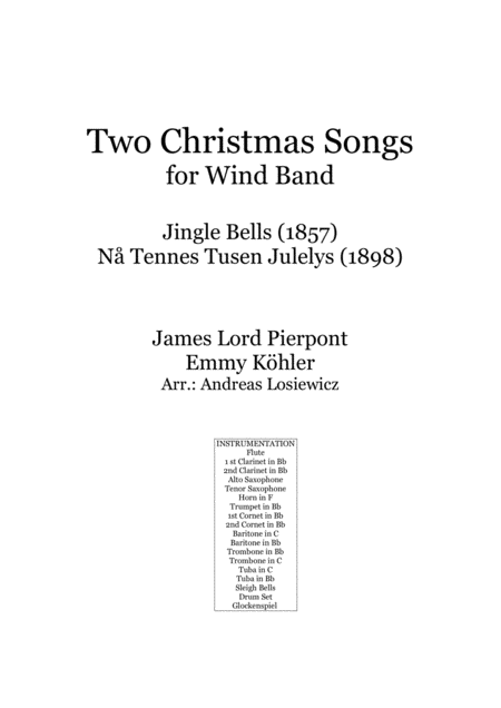 Two Christmas Songs For Wind Band Sheet Music