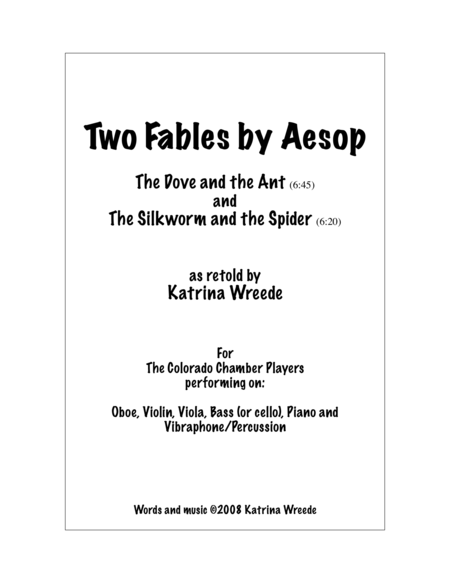 Two Fables By Aesop Sheet Music