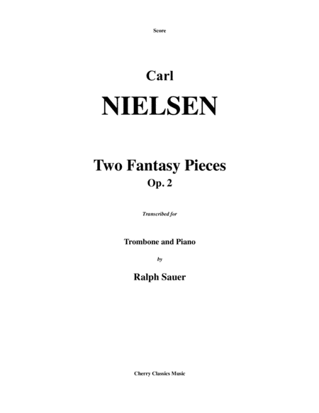 Free Sheet Music Two Fantasy Pieces Op 2 For Trombone Piano