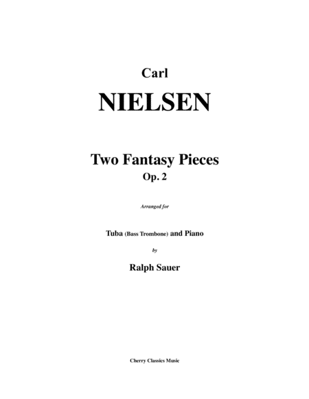 Two Fantasy Pieces Op 2 For Tuba Or Bass Trombone Sheet Music