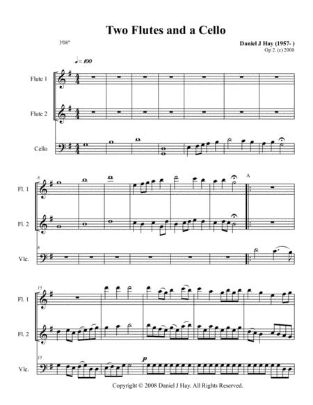 Two Flutes And A Cello Trio Sheet Music