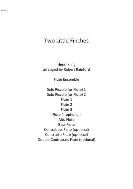 Two Little Finches Sheet Music