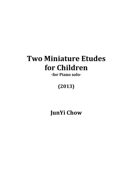 Two Miniature Etudes For Children Sheet Music