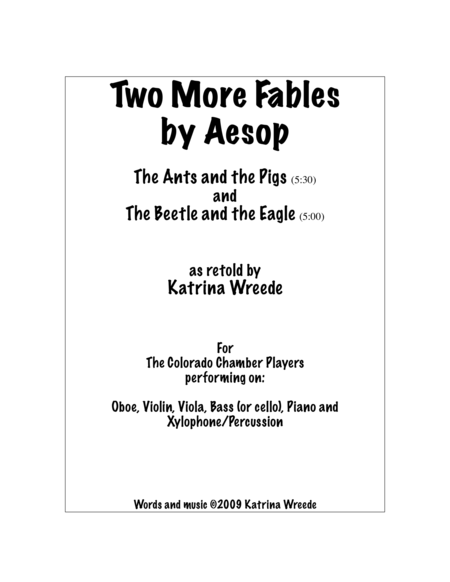 Free Sheet Music Two More Fables By Aesop