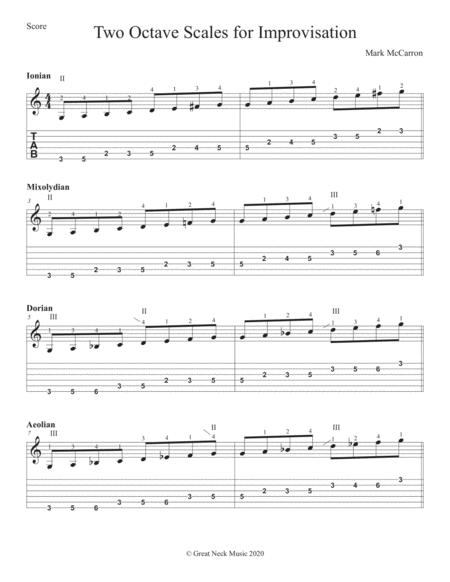 Free Sheet Music Two Octave Modes W Tab