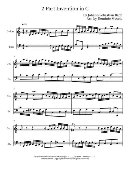 Two Part Invention In C Guitar And Bass Duet Sheet Music