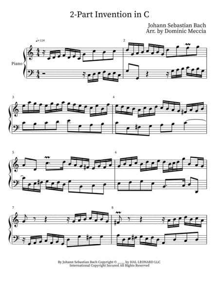 Two Part Invention In C Piano Sheet Music