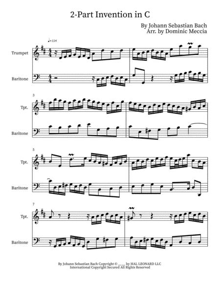 Two Part Invention In C Trumpet And Baritone Duet Sheet Music