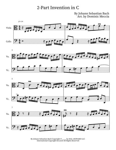 Two Part Invention In C Viola And Cello Duet Sheet Music