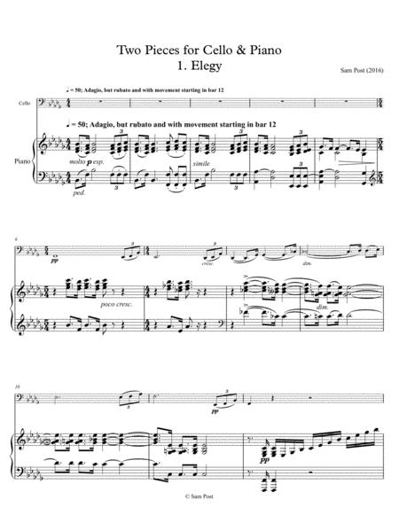 Free Sheet Music Two Pieces For Cello Piano Op 19