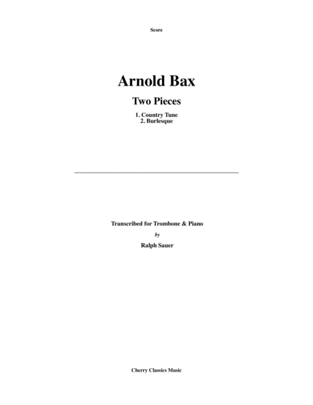 Two Pieces For Trombone Piano Sheet Music