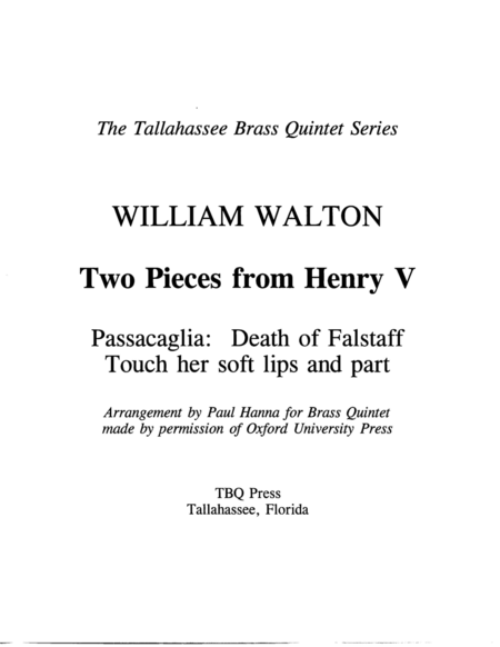 Two Pieces From Henry V Sheet Music