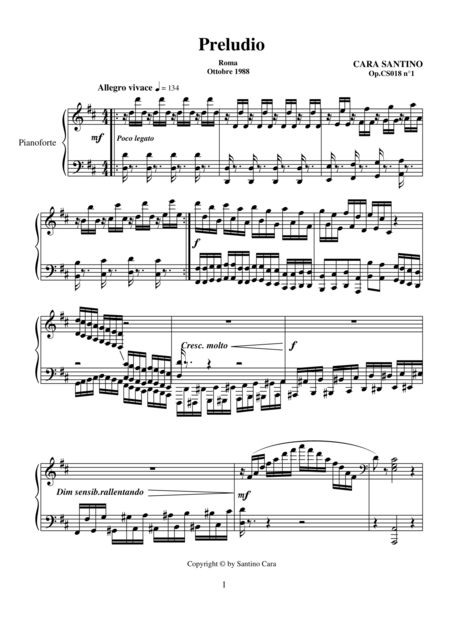 Free Sheet Music Two Preludes For Piano Cs018