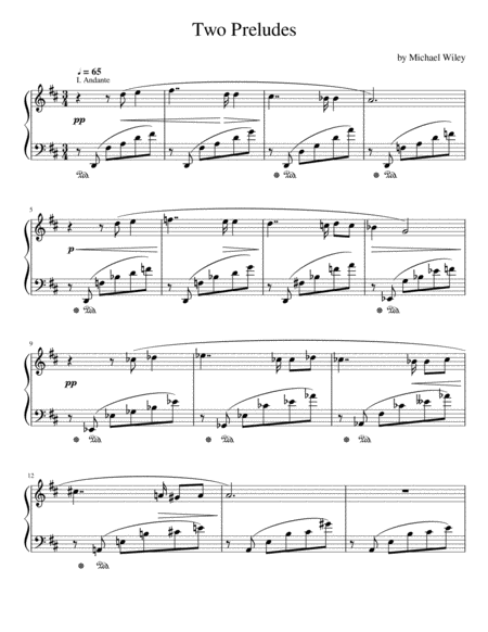 Two Preludes For Solo Piano Sheet Music