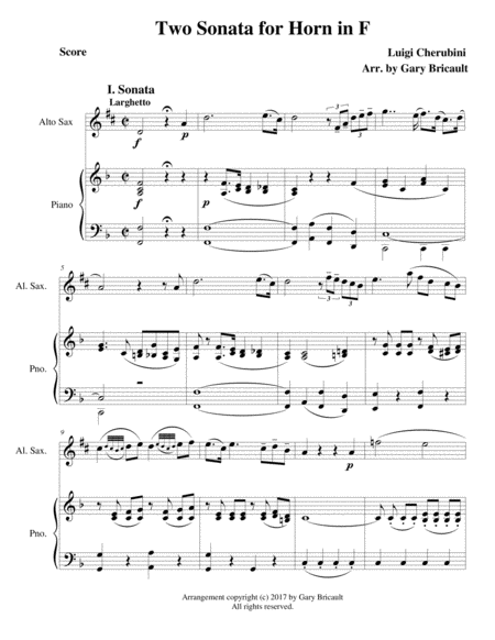 Free Sheet Music Two Sonata For Horn In F