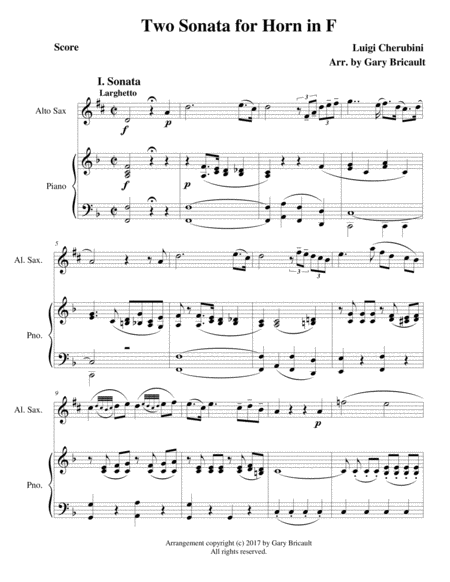 Two Sonata For Horn In F Sheet Music