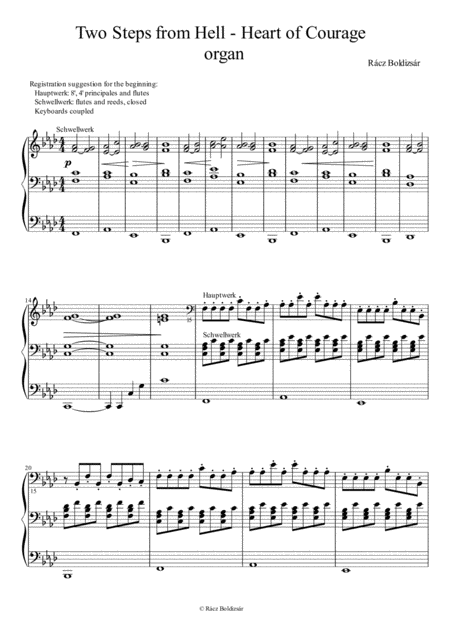 Two Steps From Hell Heart Of Courage Organ Version Sheet Music