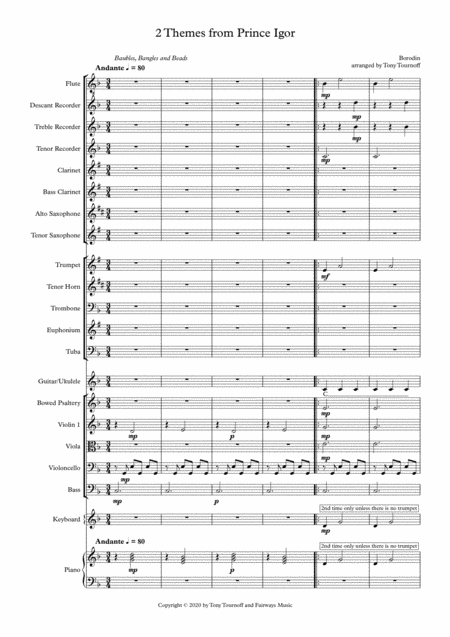 Two Themes From Prince Igor Mixed Ensemble Sheet Music