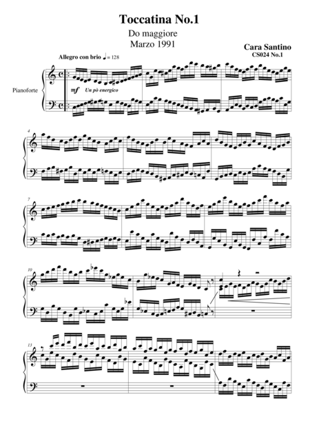 Free Sheet Music Two Toccatine In C Major For Piano