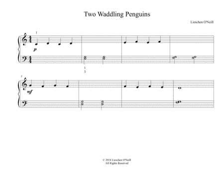 Free Sheet Music Two Waddling Penguins