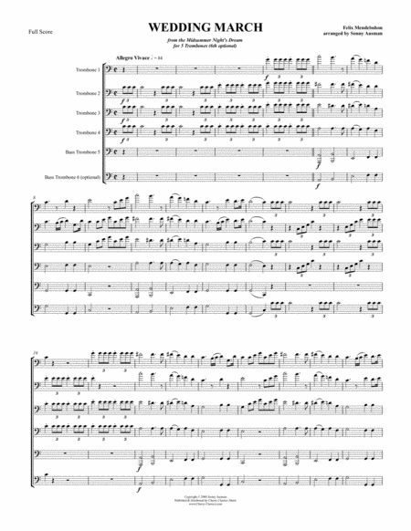 Free Sheet Music Two Wedding Marches For Trombone Ensemble