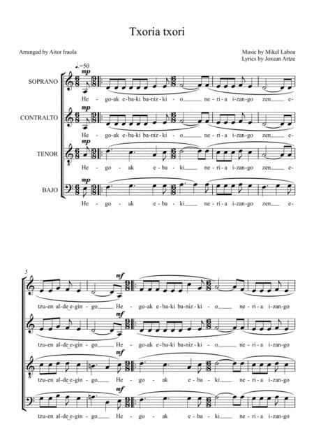 Free Sheet Music Txoria Txori