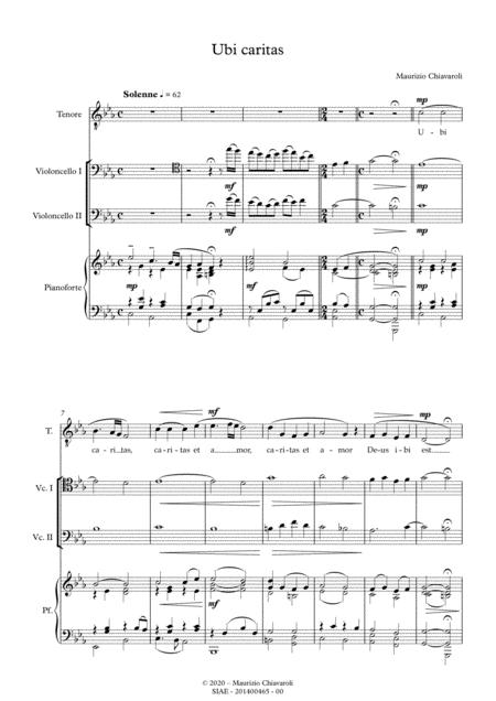 Ubi Caritas Trio Version Sheet Music