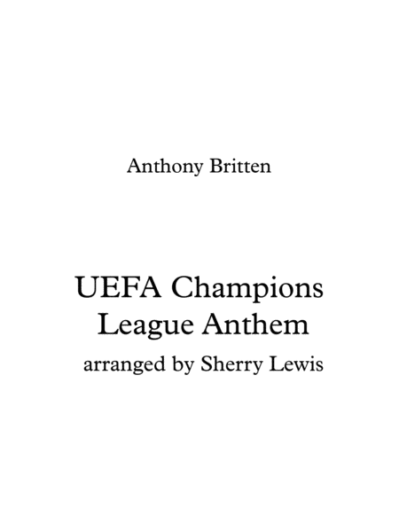 Uefa Champions League Theme String Quartet For String Quartet Sheet Music