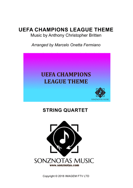 Uefa Champions League Theme String Quartet Score And Parts Sheet Music