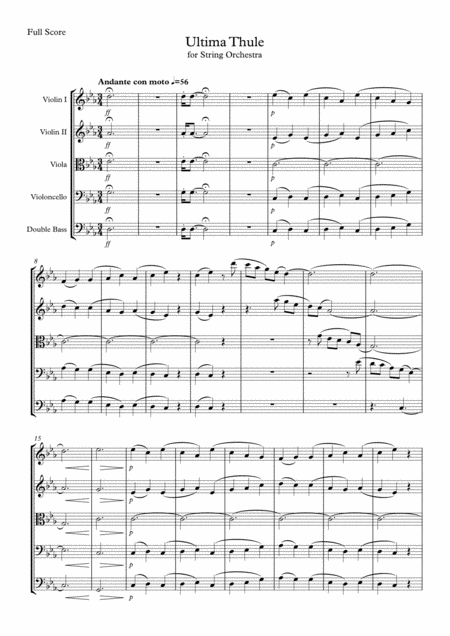 Ultima Thule For String Orchestra Sheet Music