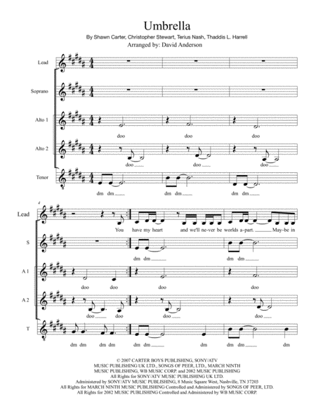 Umbrella Sheet Music