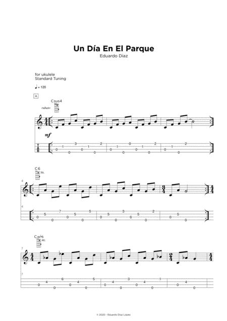 Un Da En El Parque By Eduardo Daz Sheet Music