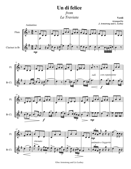Free Sheet Music Un Di Felice From La Traviata